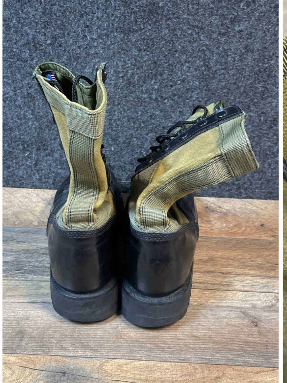 Altama Jungle Combat Boots Black OD Green Ripple Sole USA Made Size 6R